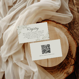 Elegant Minimalist Floral Wedding Registry Insert  Tilläggskort