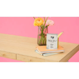 Elegant Minimalist Flower With Photo Tack Kort