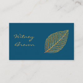Elegant minimalist foil golden leaf business card visitkort