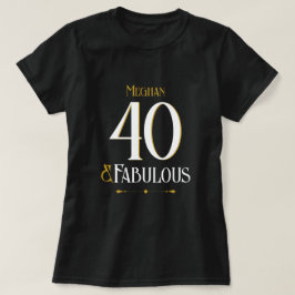 Elegant Minimalist Forty and Fabulous Birthday T Shirt