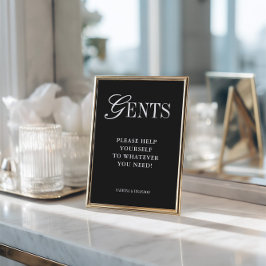 Elegant Minimalist Gents Bathroom Basket Sign Inbjudningar
