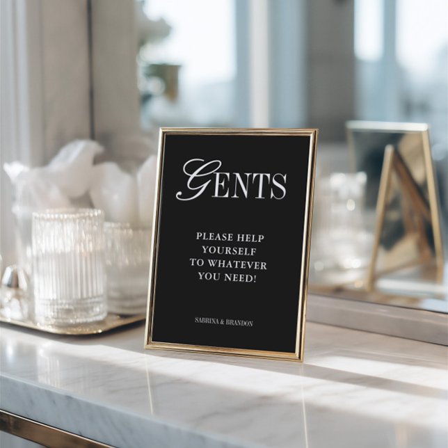 Elegant Minimalist Gents Bathroom Basket Sign Inbjudningar (Elegant Minimalist Gents Bathroom Basket Sign)
