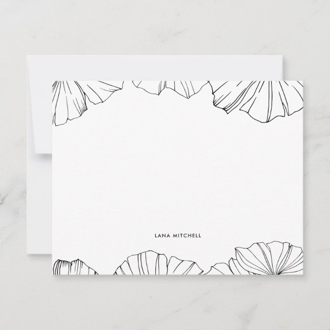 Elegant minimalist Ginkgo Biloba Anteckningskort (Framsida)
