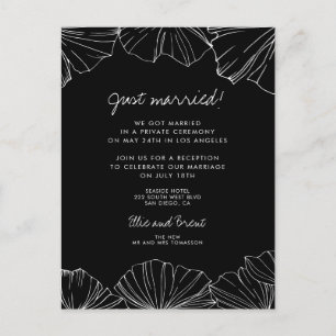Elegant minimalist Ginkgo Biloba Ny gifta Meddelande Vykort