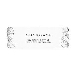 Elegant minimalist Ginkgo Biloba returadress Returadress Etikett