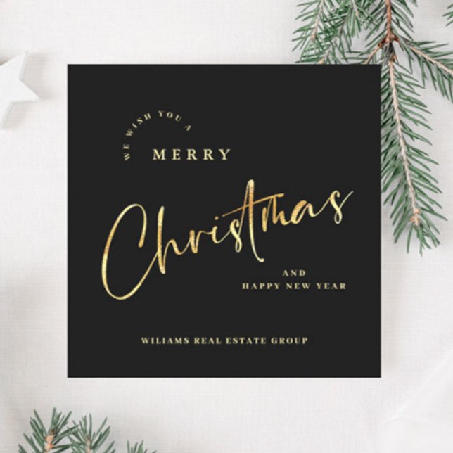 Elegant Minimalist God jul Corporate Guld Julkort (Skapare uppladdad)