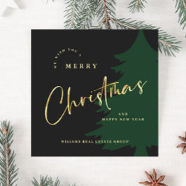 Elegant Minimalist God jul Corporate Guld Julkort