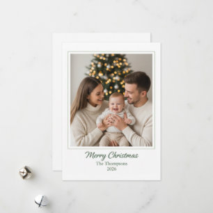 Elegant minimalist God jul familjefoto Julkort