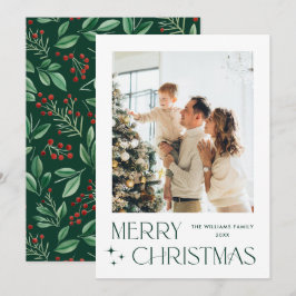 Elegant Minimalist God jul Hälsning Photo Julkort