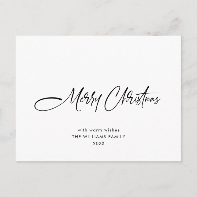 Elegant Minimalist God jul Helgdag Vykort (Framsida)