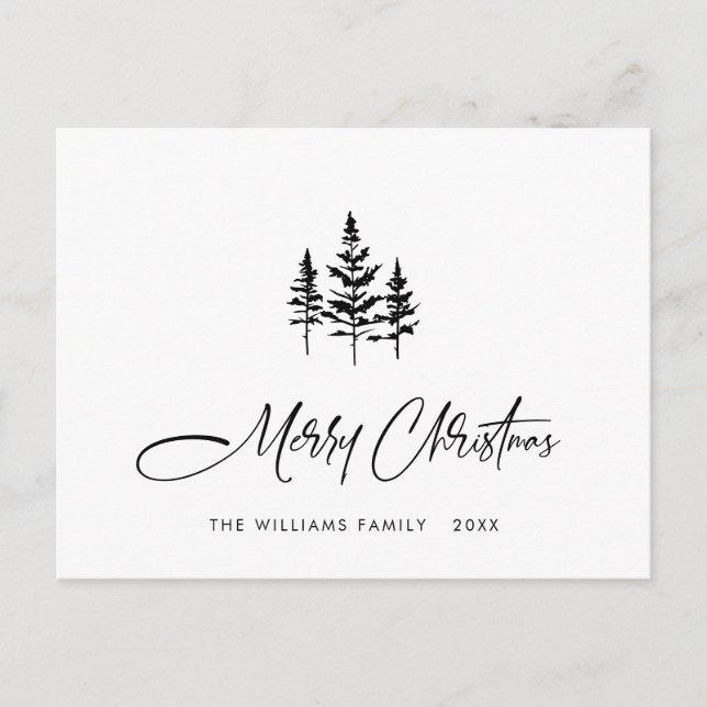 Elegant Minimalist God jul Helgdag Vykort (Framsida)