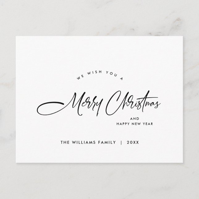 Elegant Minimalist God jul Helgdag Vykort (Framsida)