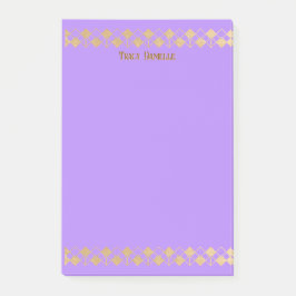 Elegant Minimalist Gold Accent Lavender Post-it Block