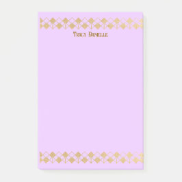 Elegant Minimalist Gold Accent Pink Post-it Block