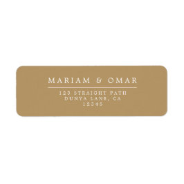 Elegant Minimalist Gold Wedding Return Address Returadress Etikett