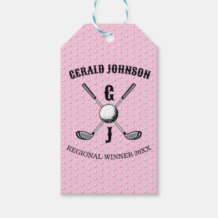Elegant minimalist golf-monogram... presentetikett