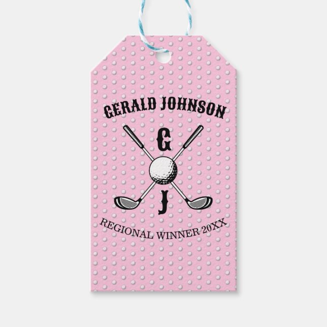 Elegant minimalist golf-monogram... presentetikett (Framsidan)
