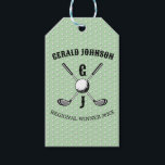 Elegant minimalist golf-monogram... presentetikett<br><div class="desc">Minimalistisk anpassad elegant golfmonogramdesign av Edward Eksi. Enkel modifiering av INITIALER och TEXTER för dina behov.</div>