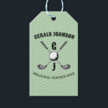 Elegant minimalist golf-monogram... presentetikett<br><div class="desc">Minimalistisk anpassad elegant golfmonogramdesign av Edward Eksi. Enkel modifiering av INITIALER och TEXTER för dina behov.</div>