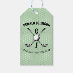 Elegant minimalist golf-monogram... presentetikett