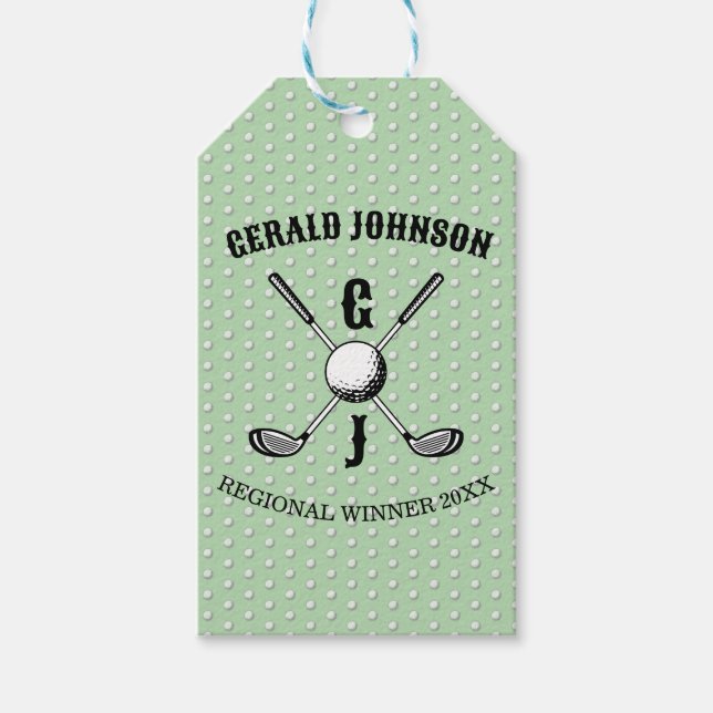 Elegant minimalist golf-monogram... presentetikett (Framsidan)