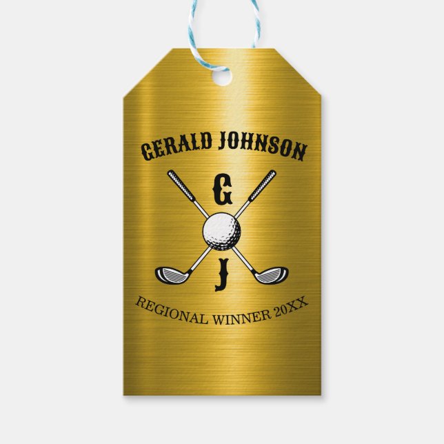 Elegant minimalist golf-monogram... presentetikett (Framsidan)