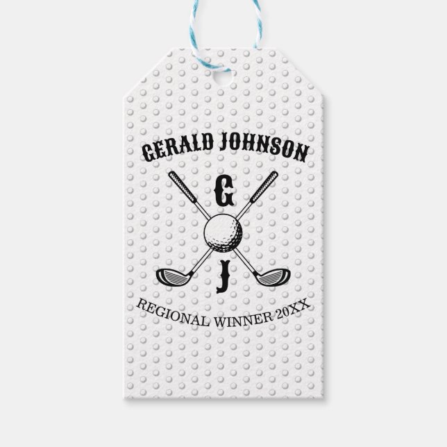 Elegant minimalist golf-monogram... presentetikett (Framsidan)