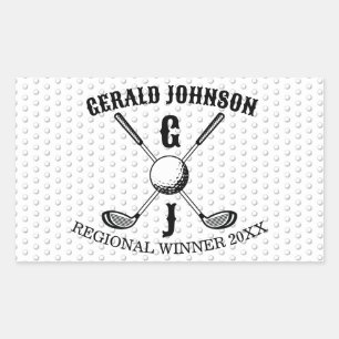 Elegant minimalist golf-monogram... rektangulärt klistermärke