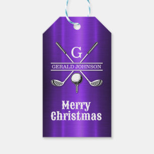 Elegant minimalist golfmonogram-design presentkort presentetikett