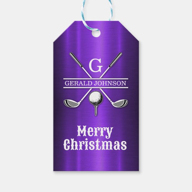 Elegant minimalist golfmonogram-design presentkort presentetikett (Framsidan)