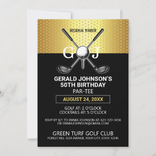 Elegant minimalist golfmonogramdesign inbjudningar