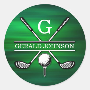 Elegant minimalist golfmonogramdesign runt klistermärke