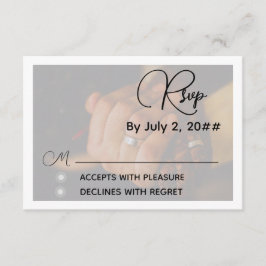 Elegant minimalist grå bröllops-RSVP-svarskort Tilläggskort