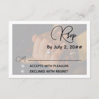 Elegant minimalist grå bröllops-RSVP-svarskort Tilläggskort