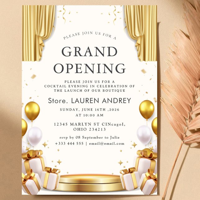 Elegant Minimalist Grand Opening Invitation Inbjudningar (Skapare uppladdad)