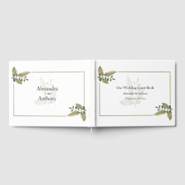 Elegant Minimalist Greenery Wedding Guest Book Gästböcker