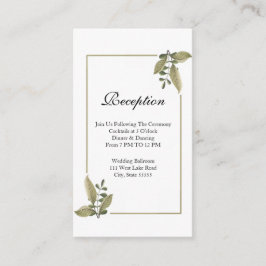 Elegant Minimalist Greenery Wedding Reception Tilläggskort