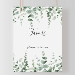 Elegant minimalist grön eukalyptus gunstbevis skyl poster