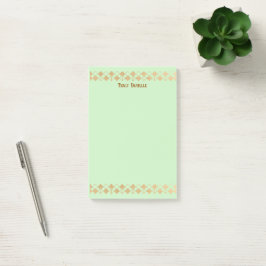 Elegant minimalist gul accent mintgrön post-it block