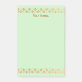 Elegant minimalist gul accent mintgrön post-it block