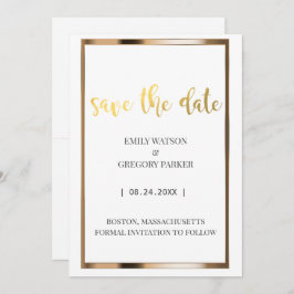 Elegant minimalist guld spara datumet