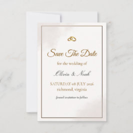 Elegant minimalist Guld Sparadatum-kort Spara Datumet