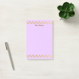 Elegant minimalist guldaccent rosa post-it block