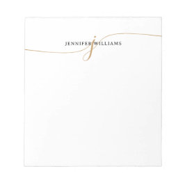 Elegant minimalist guldskriftmonogram anteckningsblock