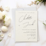 Elegant Minimalist Ivory Wedding  Inbjudningar<br><div class="desc">Set the tone for your big day with this Elegant Script Minimalist Wedding Invitation Template, designed with timeless simplicity and modern charm. Featuring flowing handlettering script paired with clean san serif text on an ivory background, this invitation blends classic romance with contemporary style. Perfect for couples seeking a refined, understated...</div>
