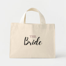 Elegant minimalist konst mini-totebag åt bruden