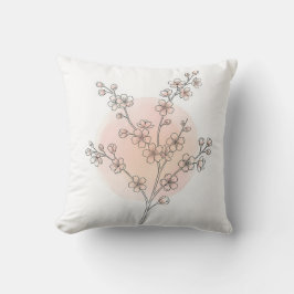 Elegant minimalist körsbärsblomning akvarell kudde