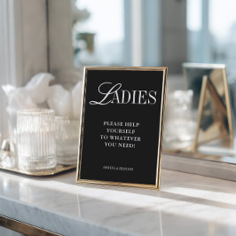 Elegant Minimalist Ladies Bathroom Basket Sign Inbjudningar