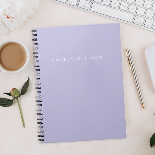 Elegant minimalist lavendel lila monogram anteckningsbok
