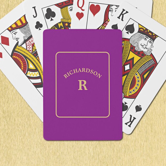 Elegant minimalist lila & guld bro solitaire  casinokort (Skapare uppladdad)